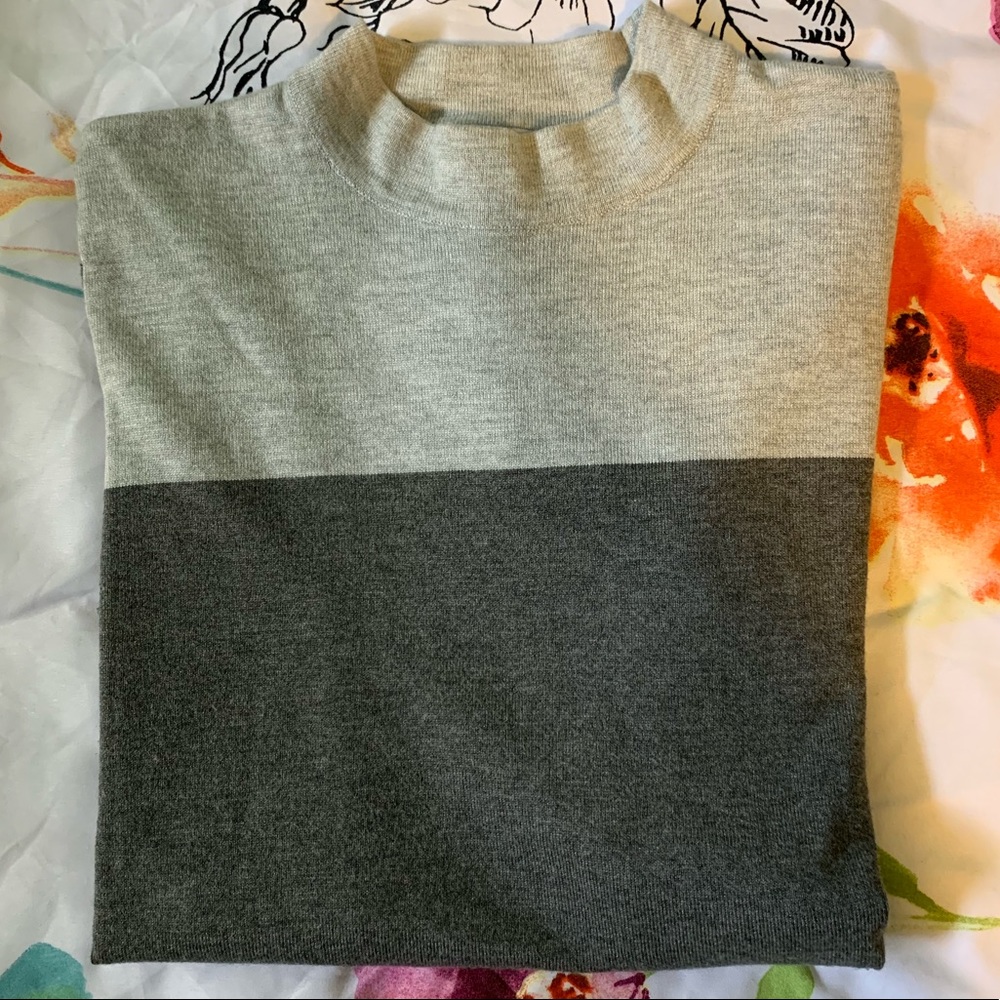 Grey mock neck sweater